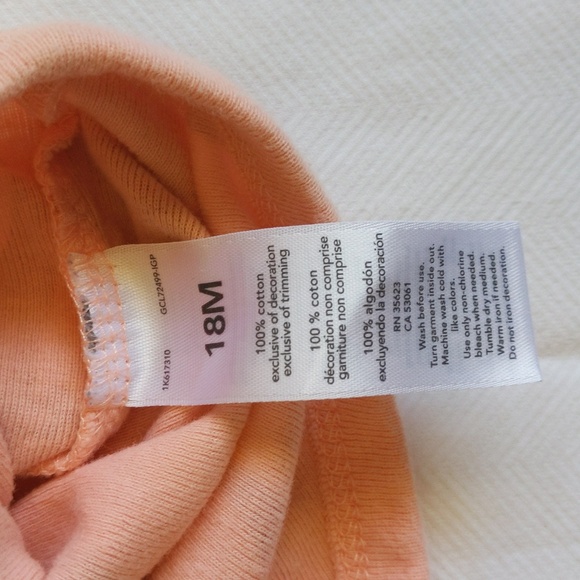 child of mine peach seahorse short sleeve bodysuit diaper shirt 18 months baby - Picture 3 of 8